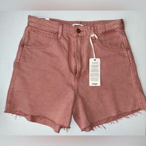 WRANGLER A-LINE Cut-Off JEAN Denim Shorts, SIZE W28 Earthwash Light Pink NEW